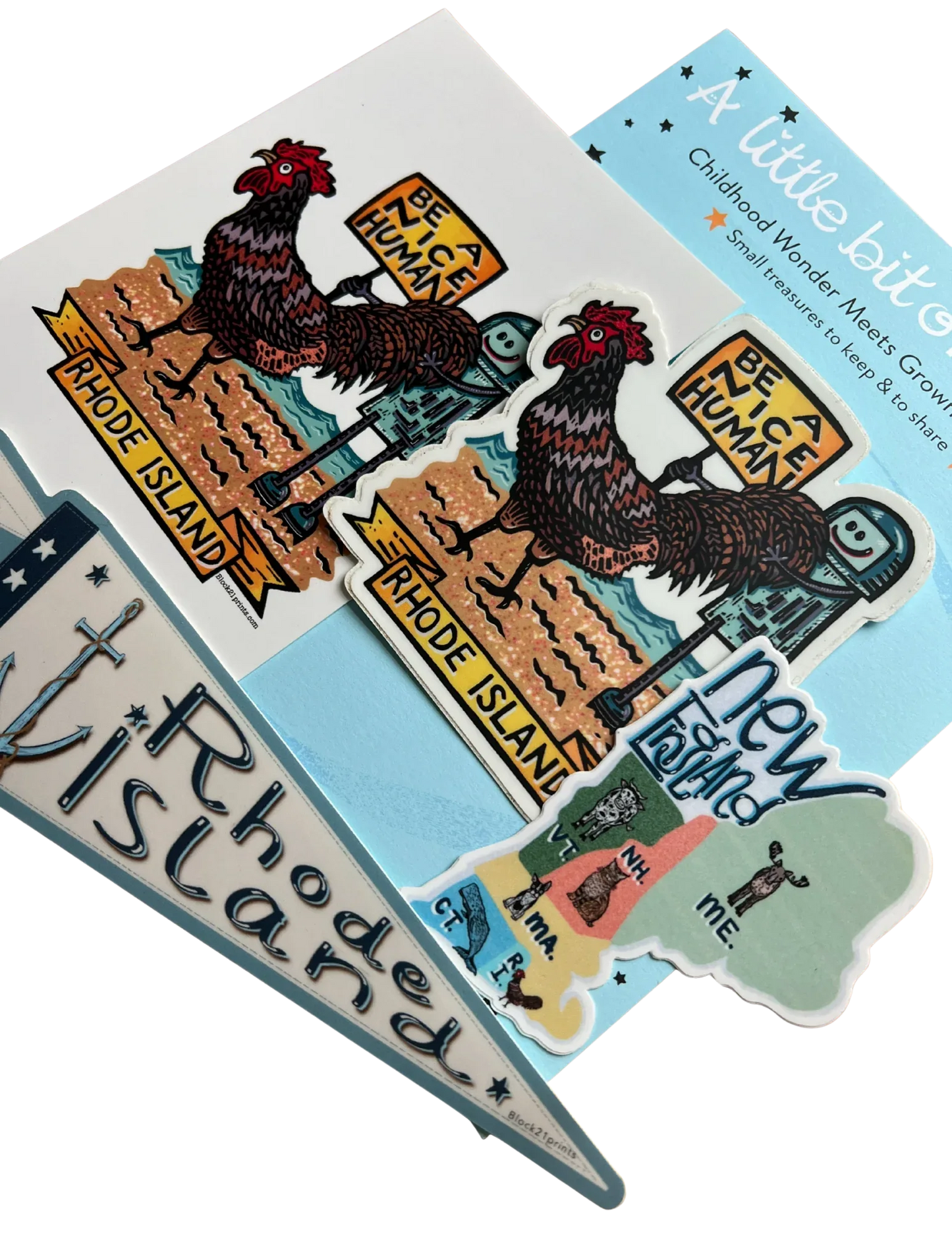 Rhode Island Gift Bundle | Stickers & Postcard