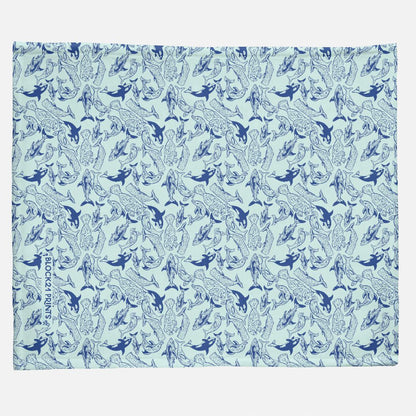 Ocean Animals Minky Blanket - 50" x 60" - FREE SHIPPING