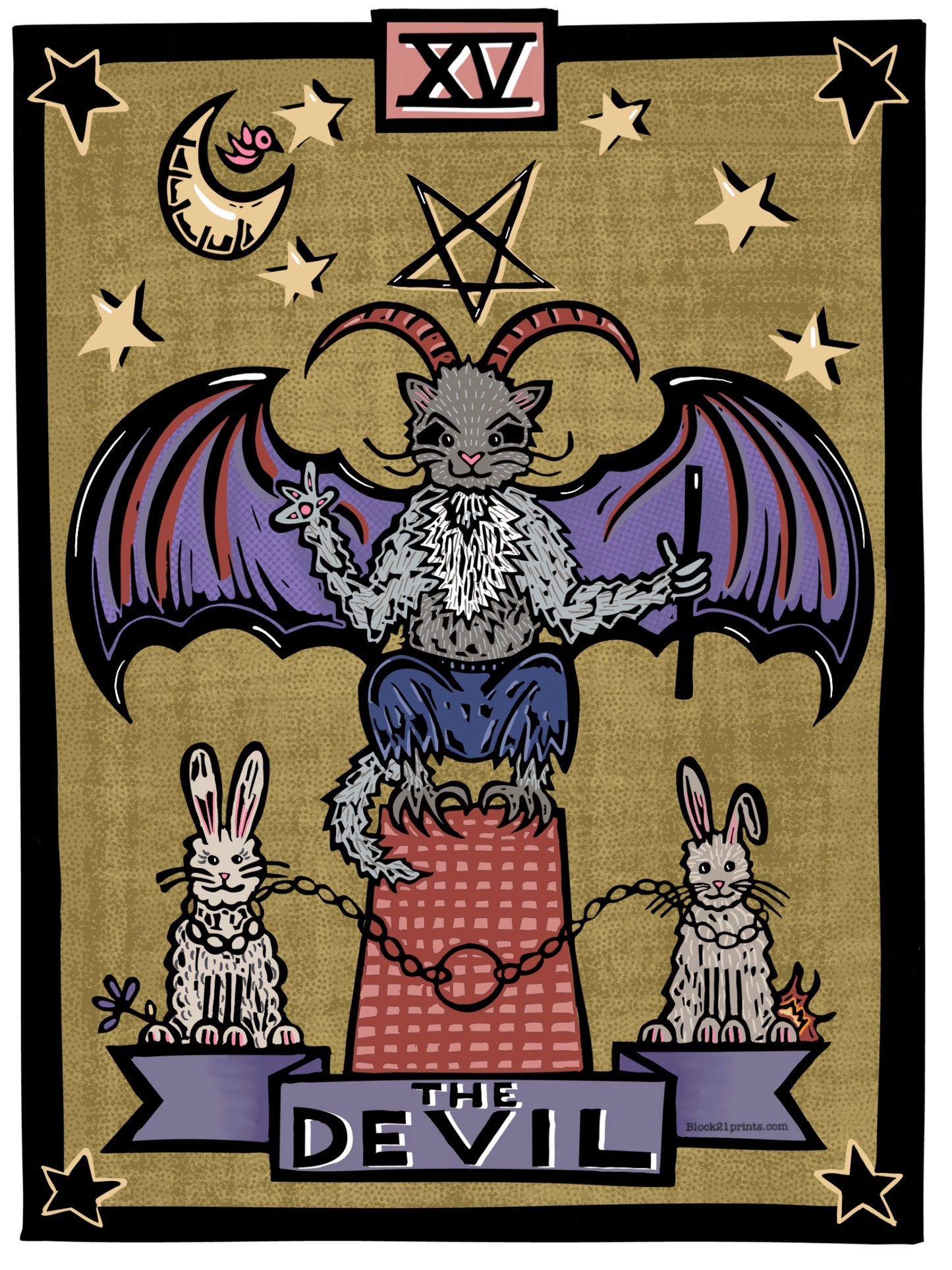 The Devil Tarot Card Die Cut Vinyl Sticker