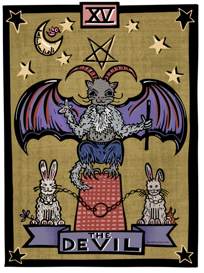 The Devil Tarot Card Die Cut Vinyl Sticker