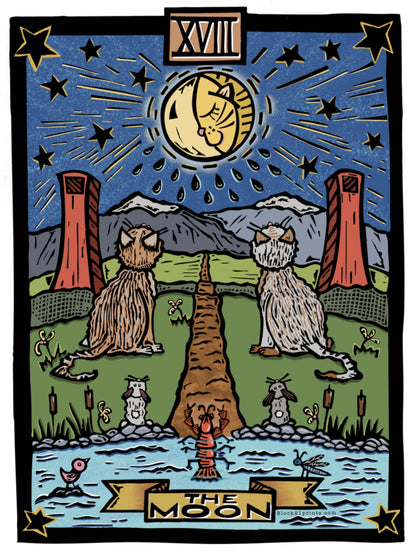 The Moon Tarot Card Die Cut Vinyl Sticker