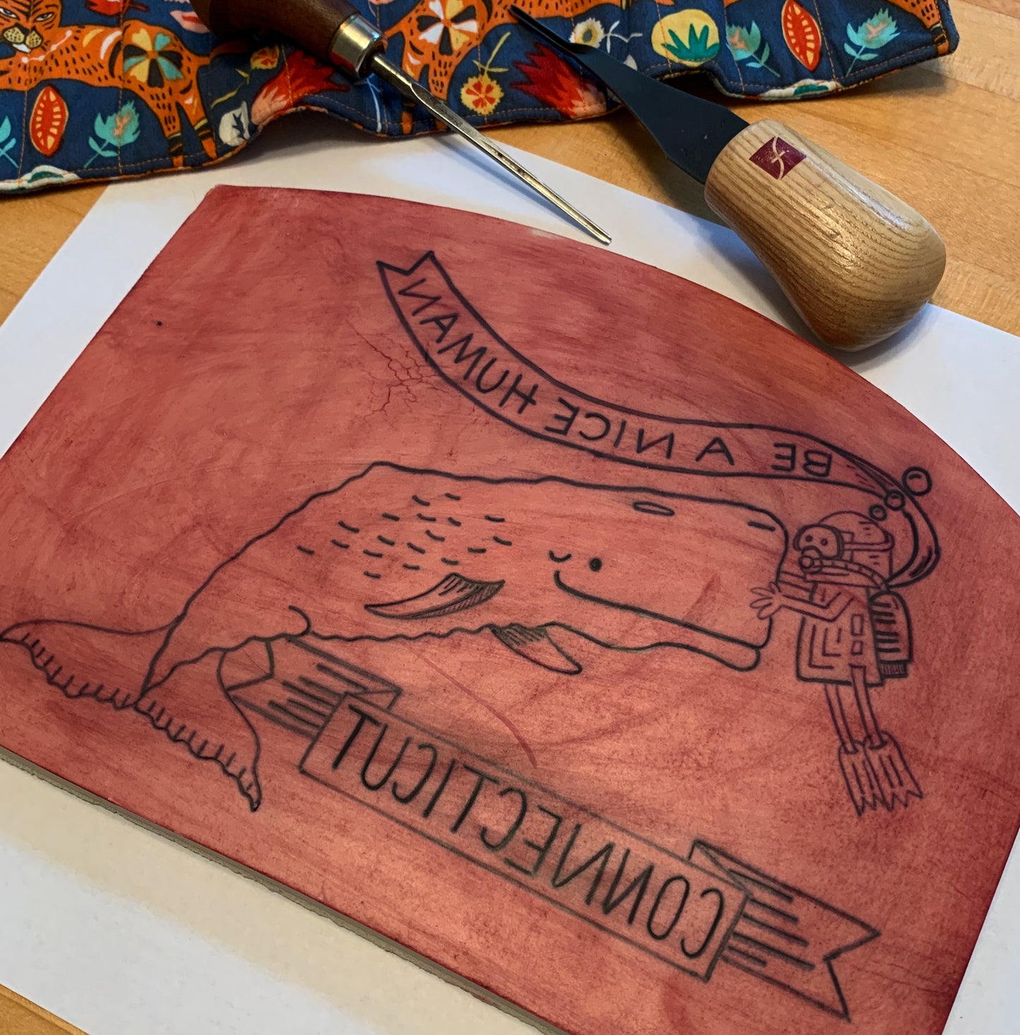 Connecticut Be A Nice Human Die Cut Vinyl Sticker