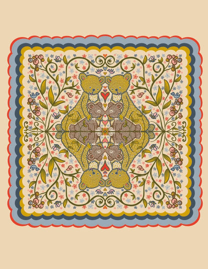 Scandinavian Folk Art Bear Greeting Card