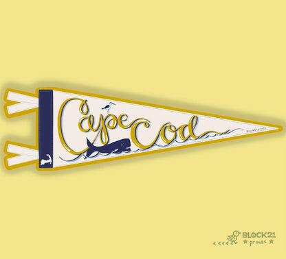 Massachusetts Pennant Sticker – Vinyl Decal