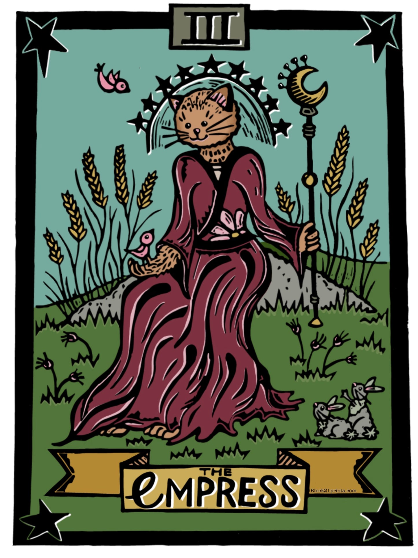 The Empress Tarot Blank Greeting Card 4" X 6"