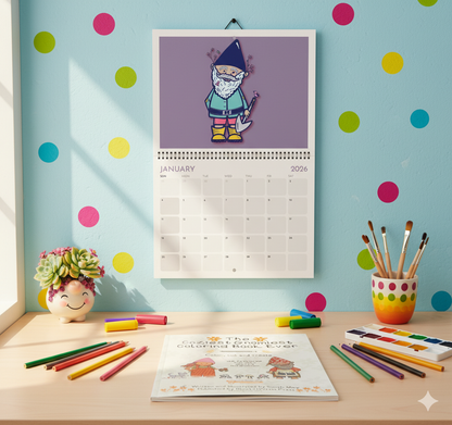 2026 Gnome Wall Calendar | 12-Month Wall Calendar - FREE SHIPPING