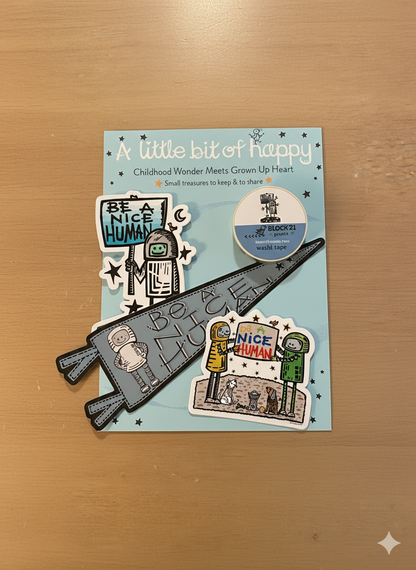 Be A Nice Human Little Bits of Happy Bundle – Kindness Stickers + Washi