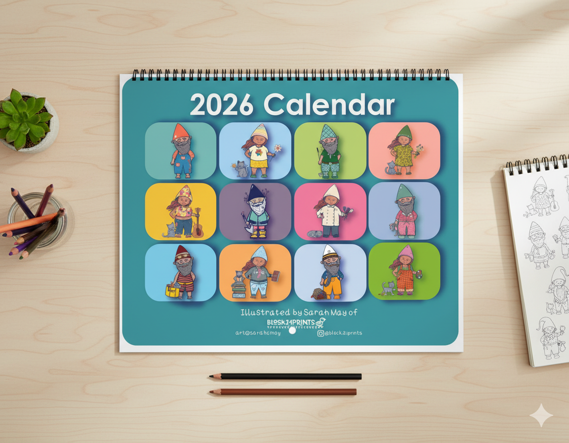 2026 Gnome Wall Calendar | 12-Month Wall Calendar - FREE SHIPPING