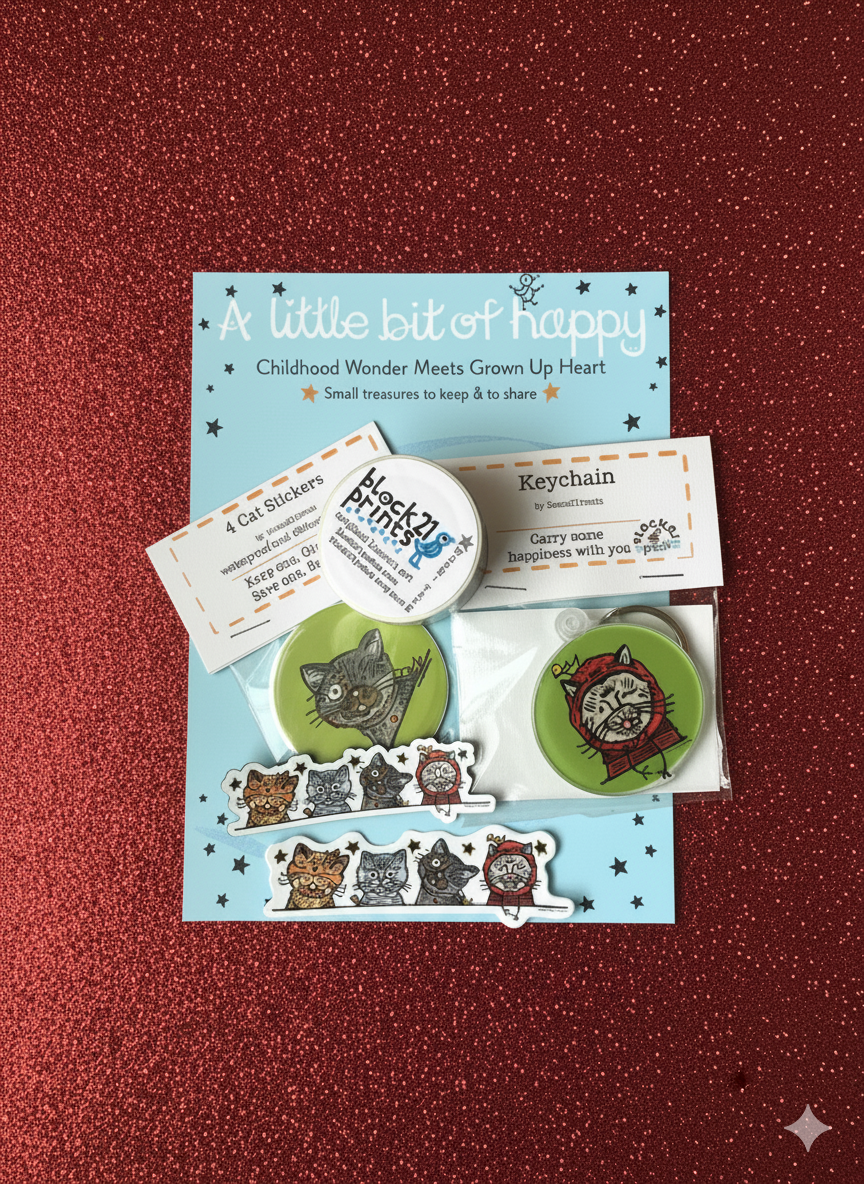 Cat Lover Little Bits of Happy Bundle – Cat Stationery + Gifts