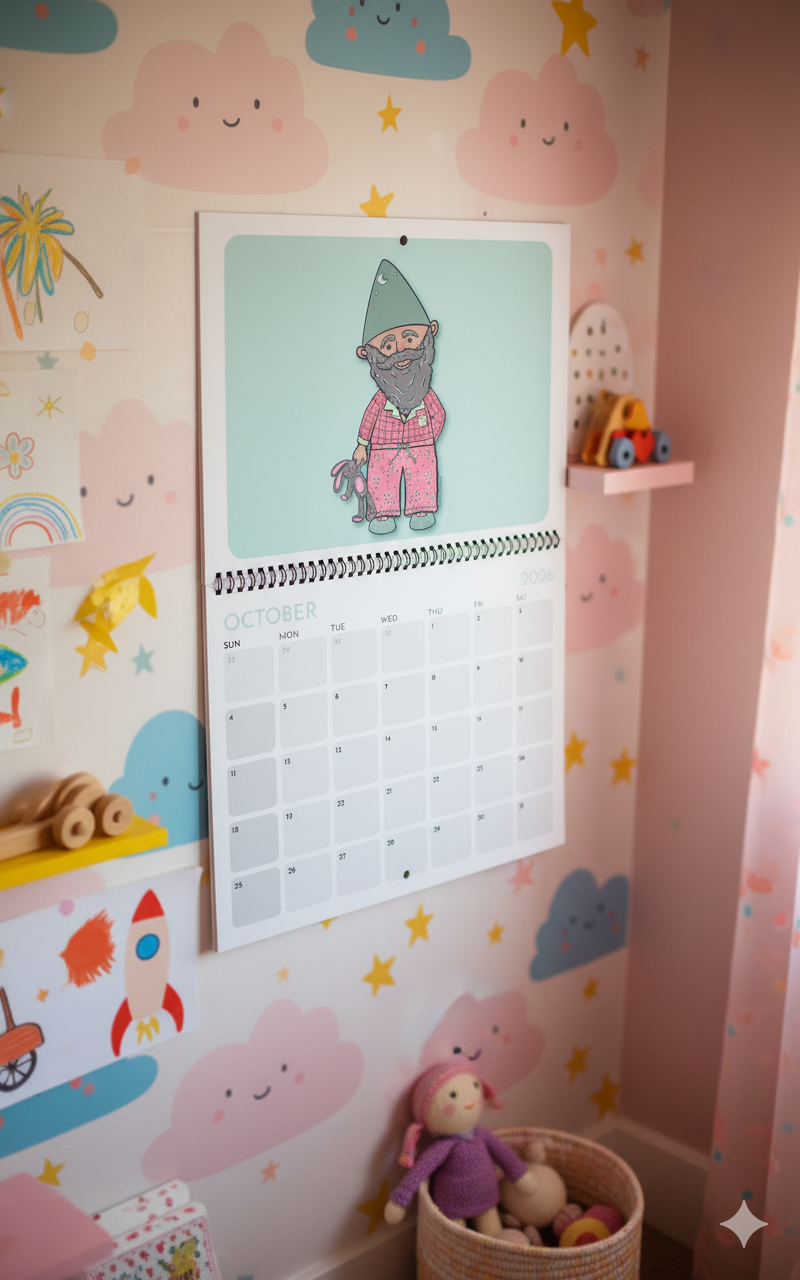 2026 Gnome Wall Calendar | 12-Month Wall Calendar - FREE SHIPPING