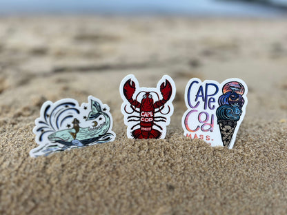 Blissfully Drifting Whale and Mermaid Sticker Decal