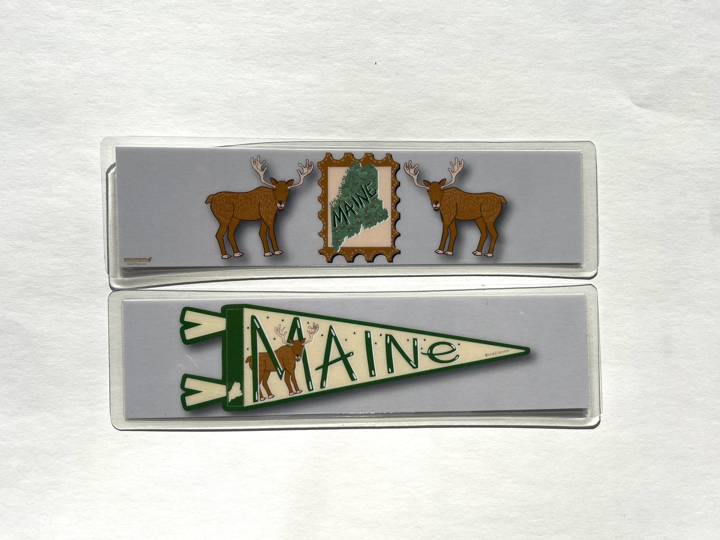 Maine Bookmark • Double-Sided 2x8 Laminate Bookmark • New England Gift