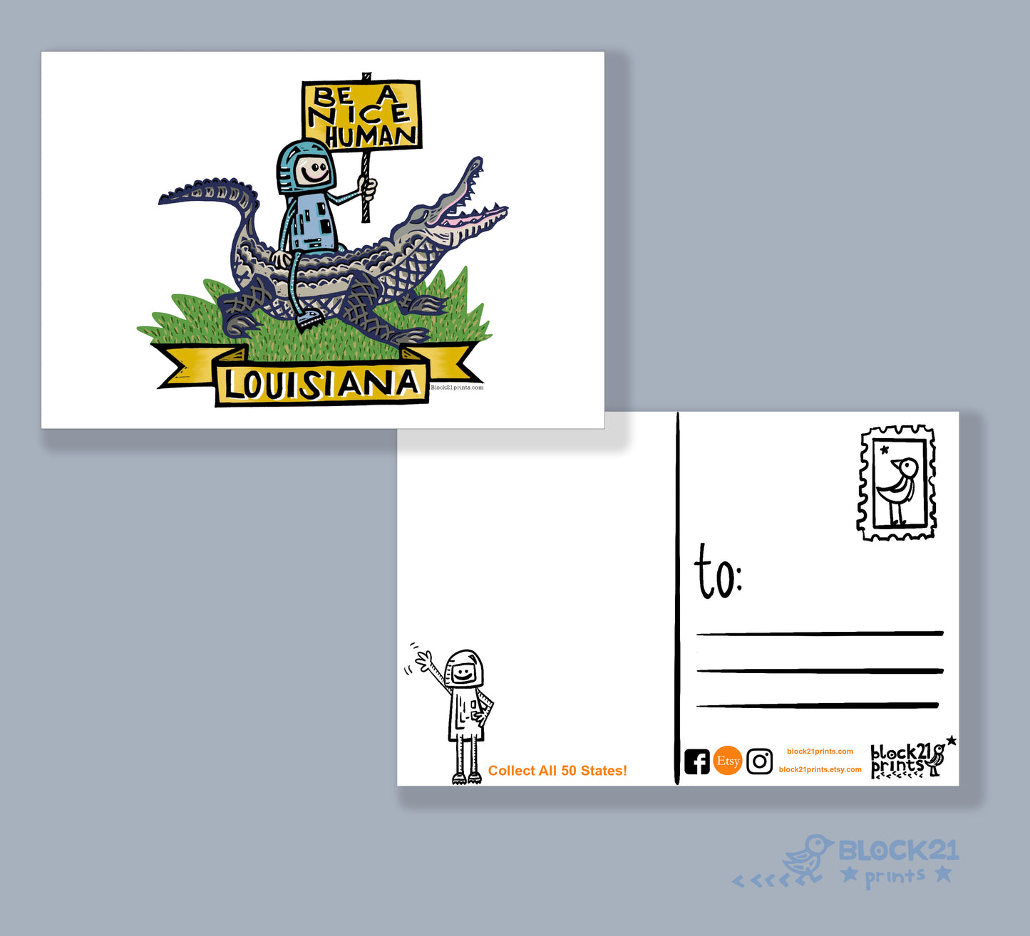 Louisiana Gator Be a Nice Human Sticker Decal