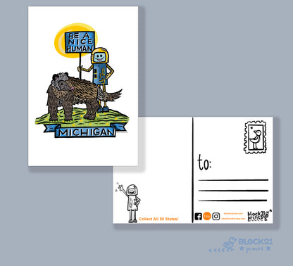 Michigan State Wolverine Be a Nice Human Sticker Decal