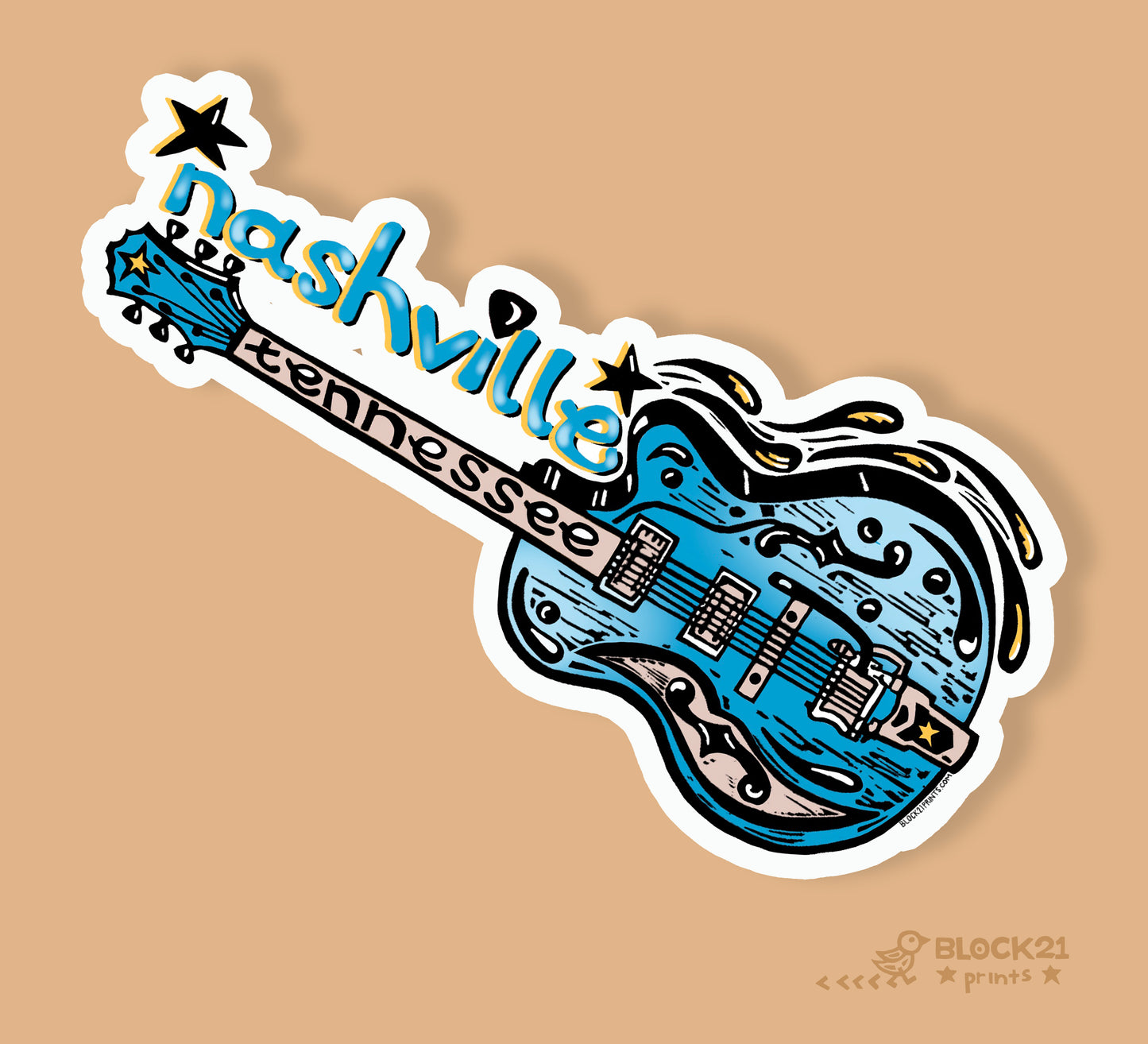 Nashville Tennessee Die Cut Vinyl Sticker