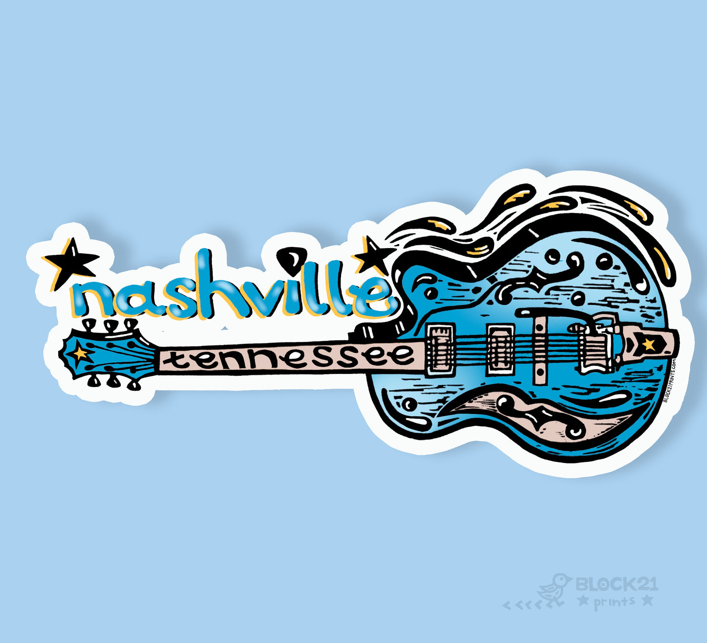 Nashville Tennessee Die Cut Vinyl Sticker