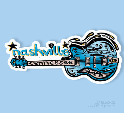 Nashville Tennessee Die Cut Vinyl Sticker