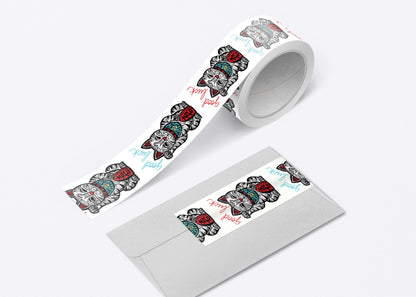 Neko Lucky Cat Washi Tape | 1 Inch Washi Tape | Japanese Cat Tape | Good Luck Gift