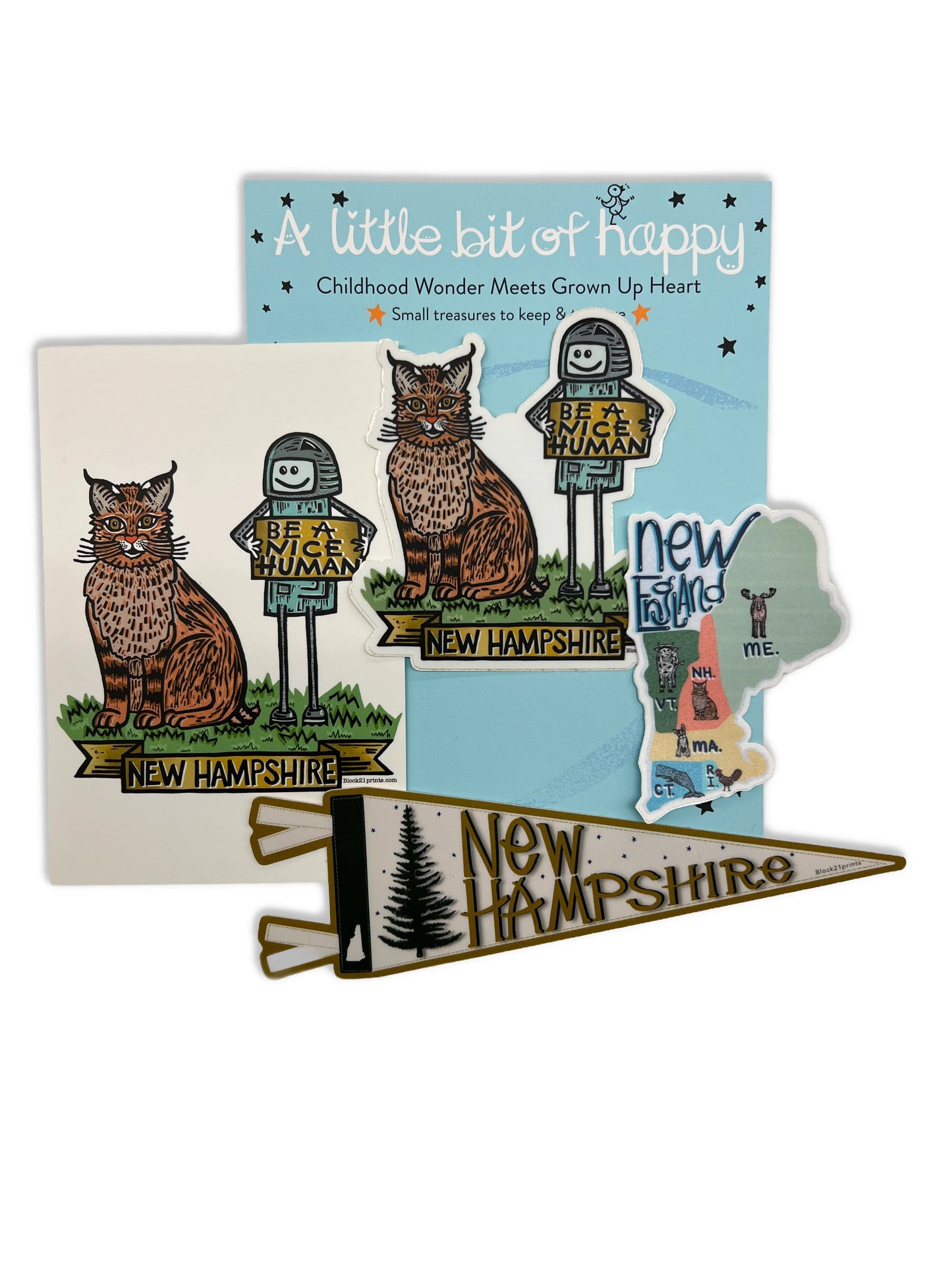New Hampshire Gift Bundle | Stickers & Postcard