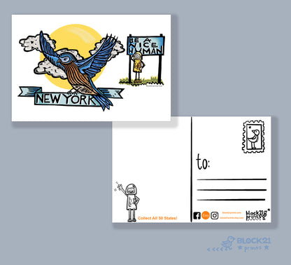 New York State Blue Bird Be a Nice Human Sticker Decal
