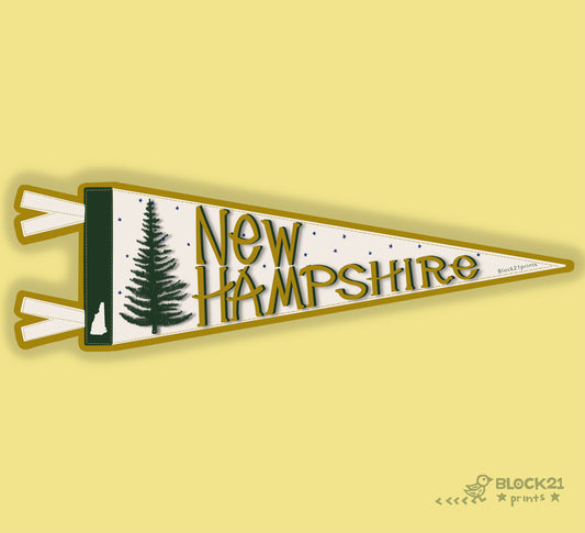 New Hampshire Pennant Sticker – Vinyl Decal