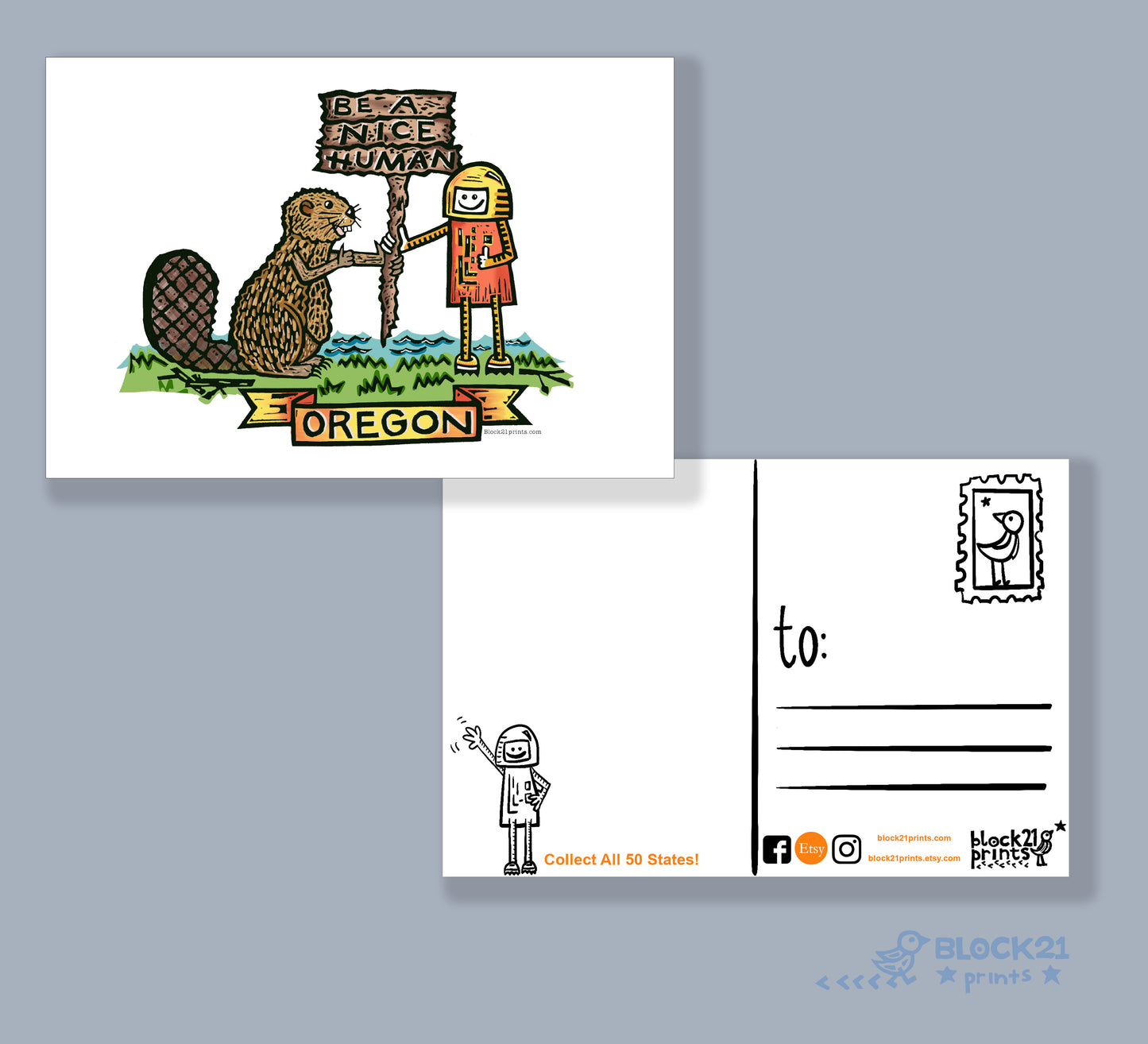 Oregon beaver Be a Nice Human Sticker Decal