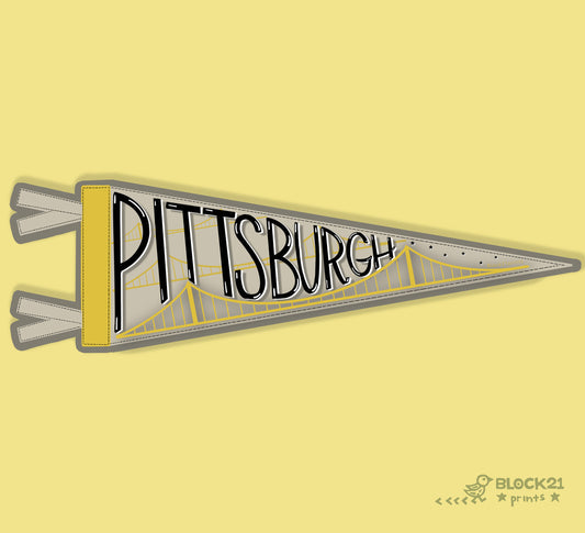 Pittsburgh Pennant Sticker – Vinyl Decal