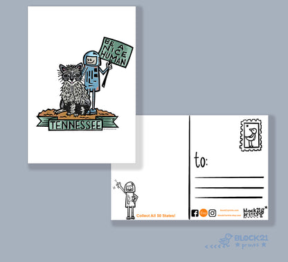 Tennessee Raccoon Be a Nice Human Sticker Decal