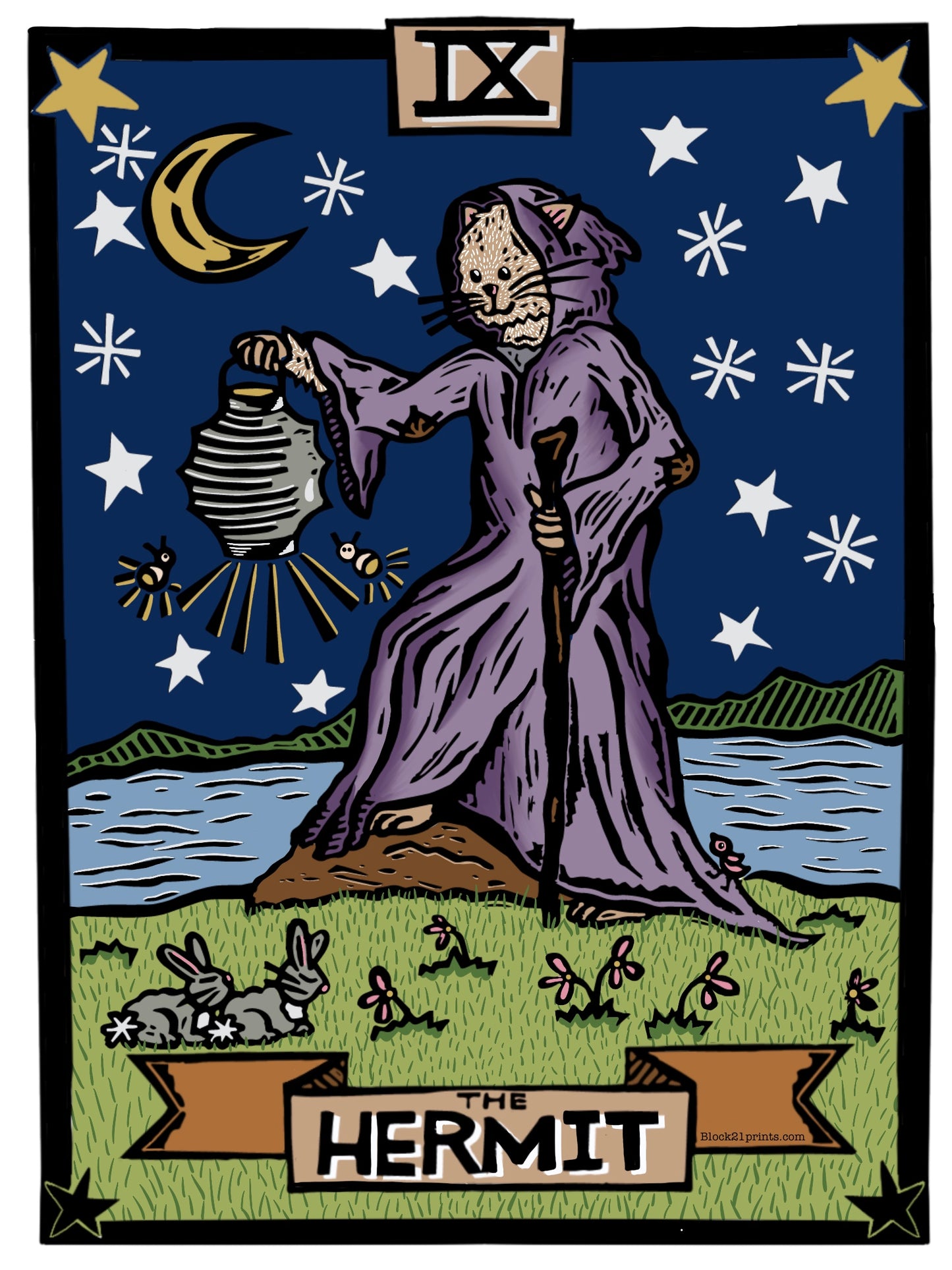 The Hermit Tarot Blank Greeting Card 4" X 6"