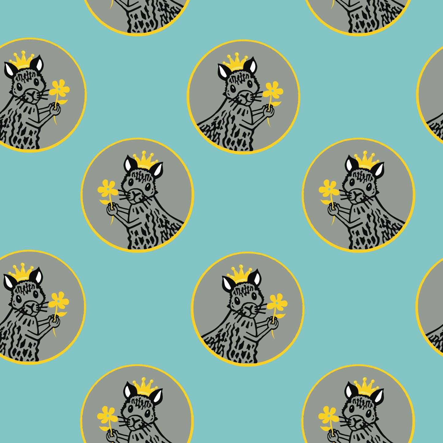 Royal Squirrel Gift Wrap Sheet - set of two