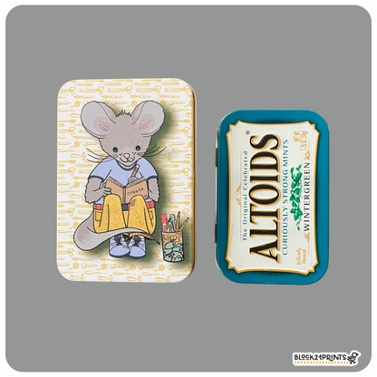 Art Mouse - Tin Box with Hinged Lid