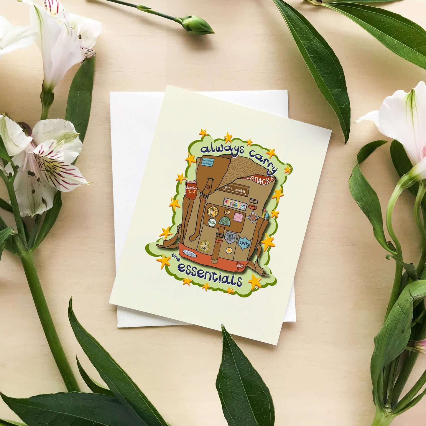 Backpack Essentials Greeting Card – “Always Carry the Essentials”