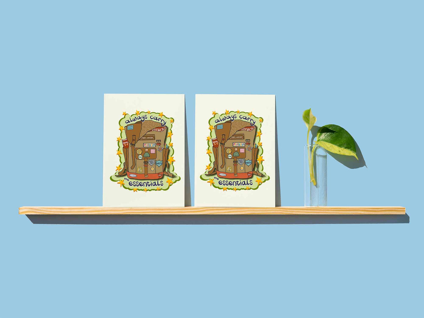 Backpack Essentials Greeting Card – “Always Carry the Essentials”