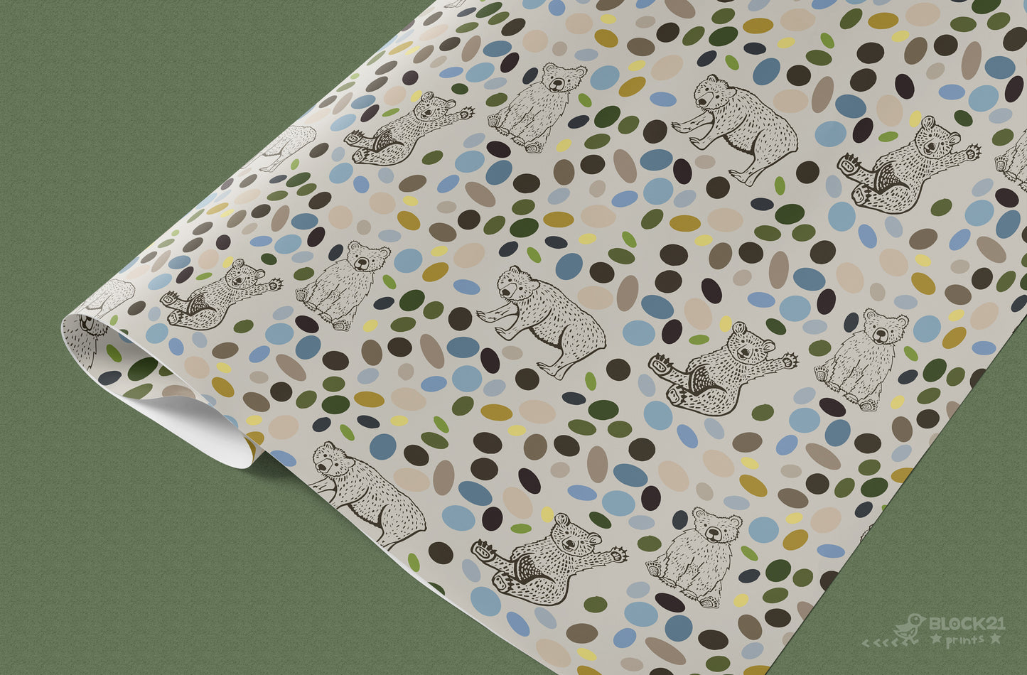 Bears Animals Gift Wrap Sheet - set of two