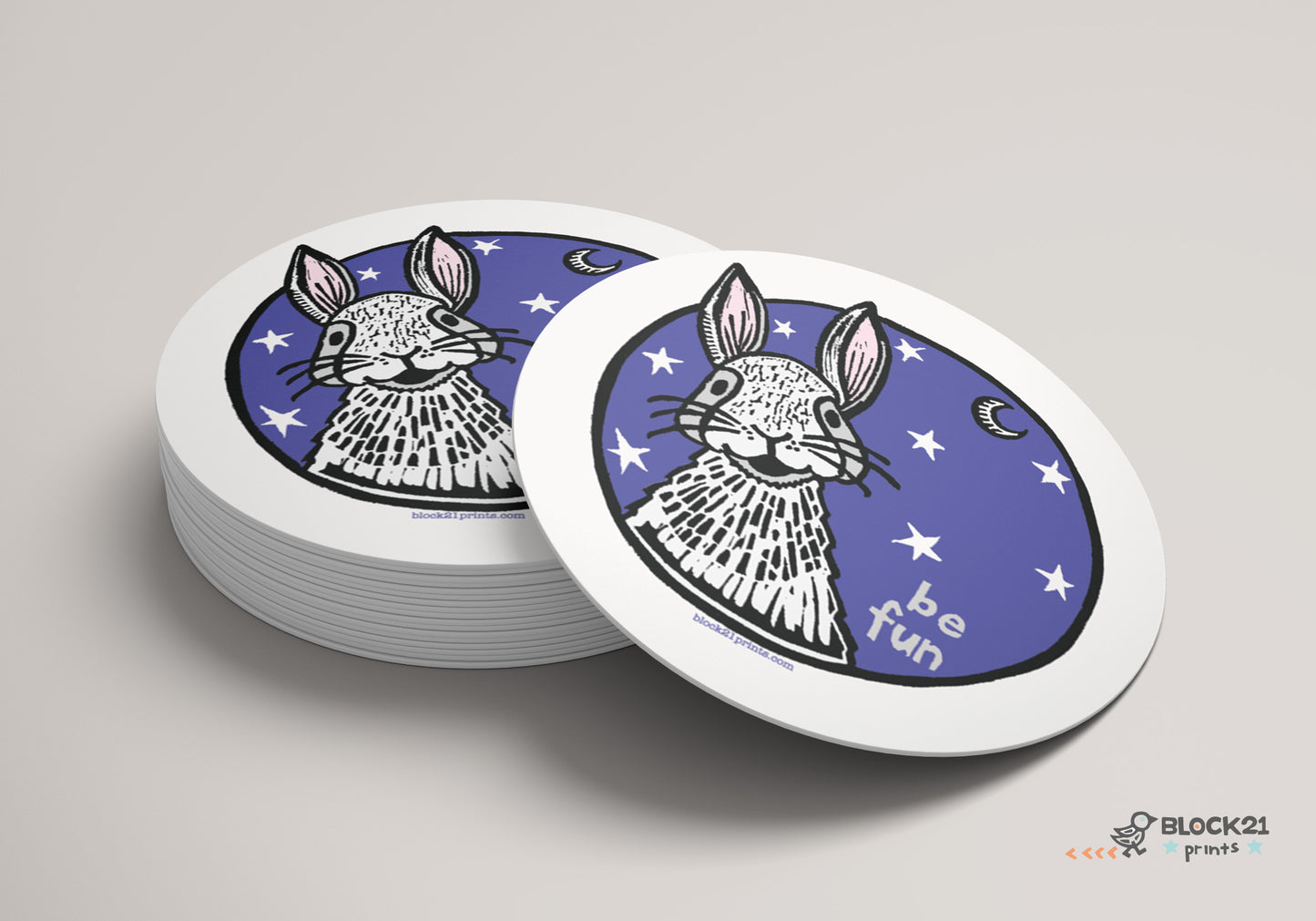 Be Fun Bunny Coasters - Set of 4