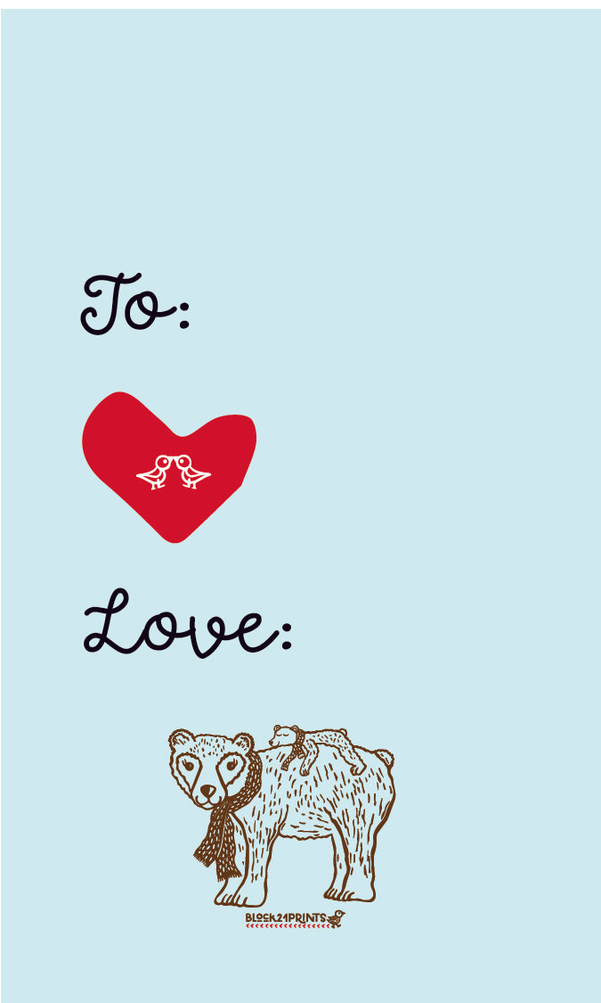 Holiday Winter Candy Cane Bears - Gift Tags - set of 5