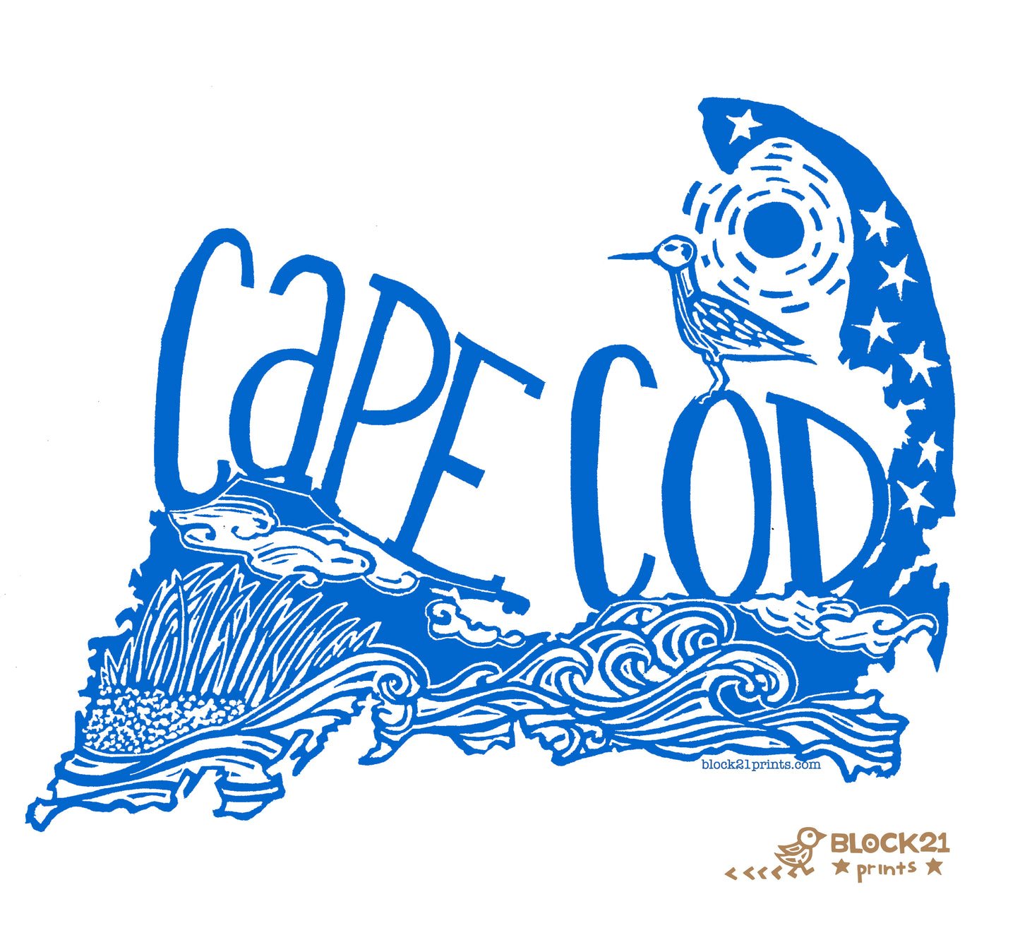 Cape Cod Massachusetts DIe-Cut Vinyl Sticker Weatherproof Decal