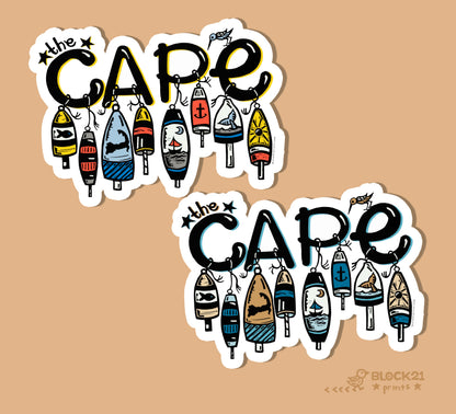 Cape Cod Massachusetts BUOY Die-Cut Vinyl Sticker Weather Proof Decal
