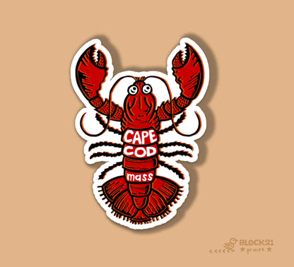 Cape Cod LOBSTER Die-Cut Vinyl Sticker Weather Proof Decal