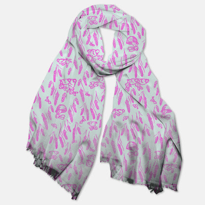 Bunny and Wheat Pashmina Scarf - FREE SHIPPING