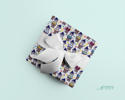 Gnome Gift Wrap Sheet - set of two