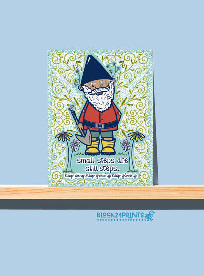Gnome - Encouragement - Blank Greeting Card