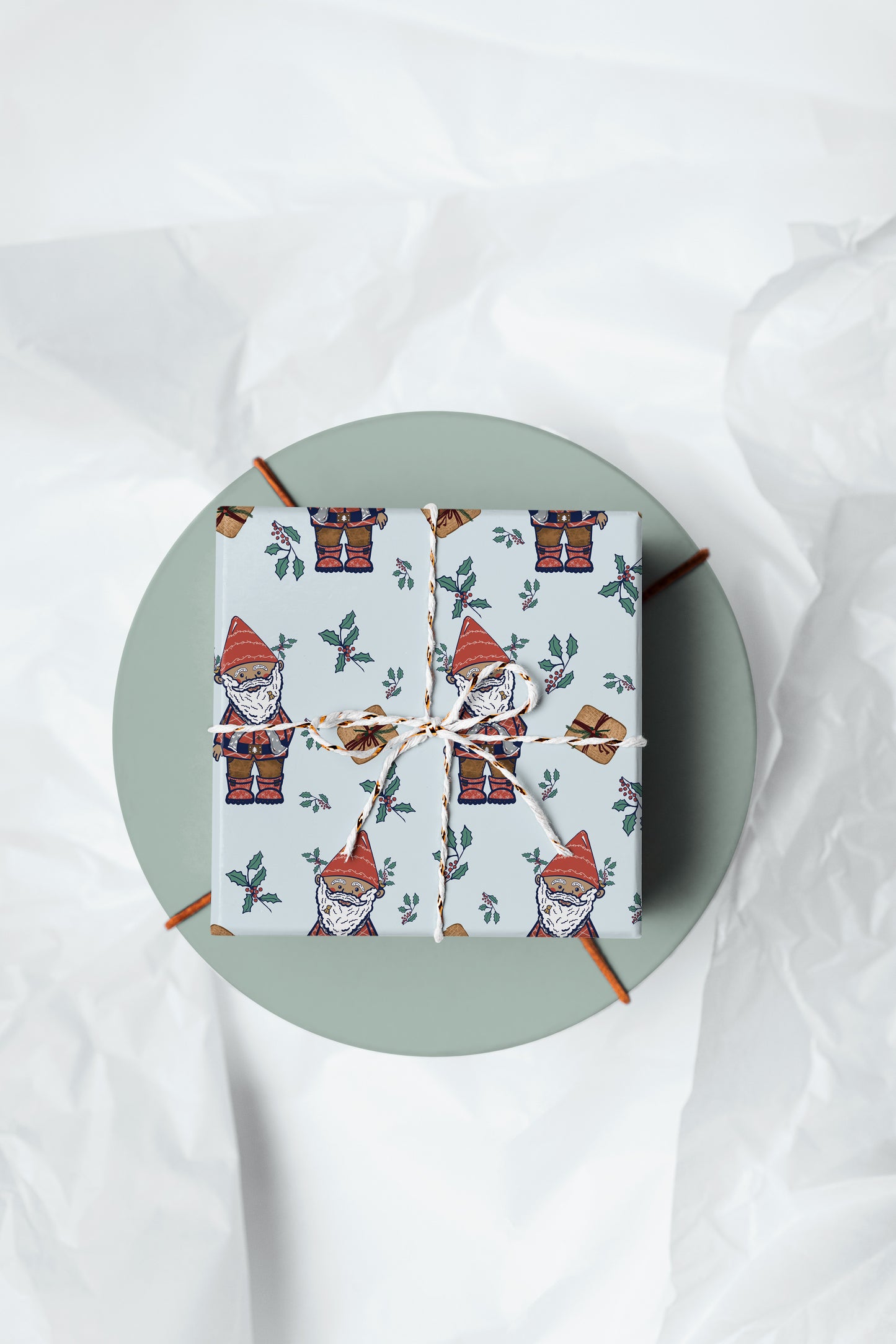 Holiday Gnomes Gift Wrap Sheet - set of two sheets