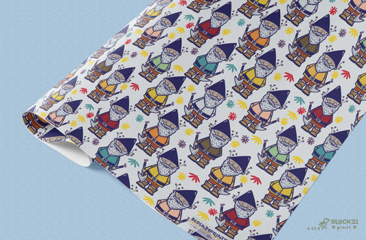 Gnome Gift Wrap Sheet - set of two