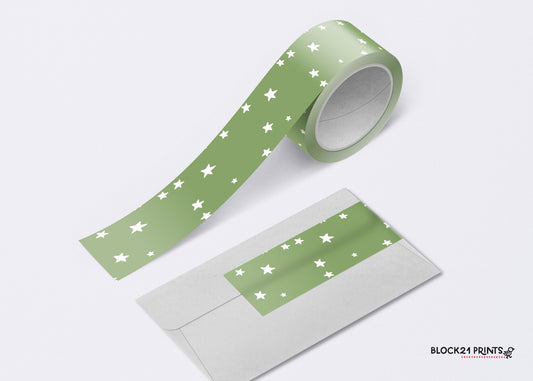 Green with White Stars Washi Tape