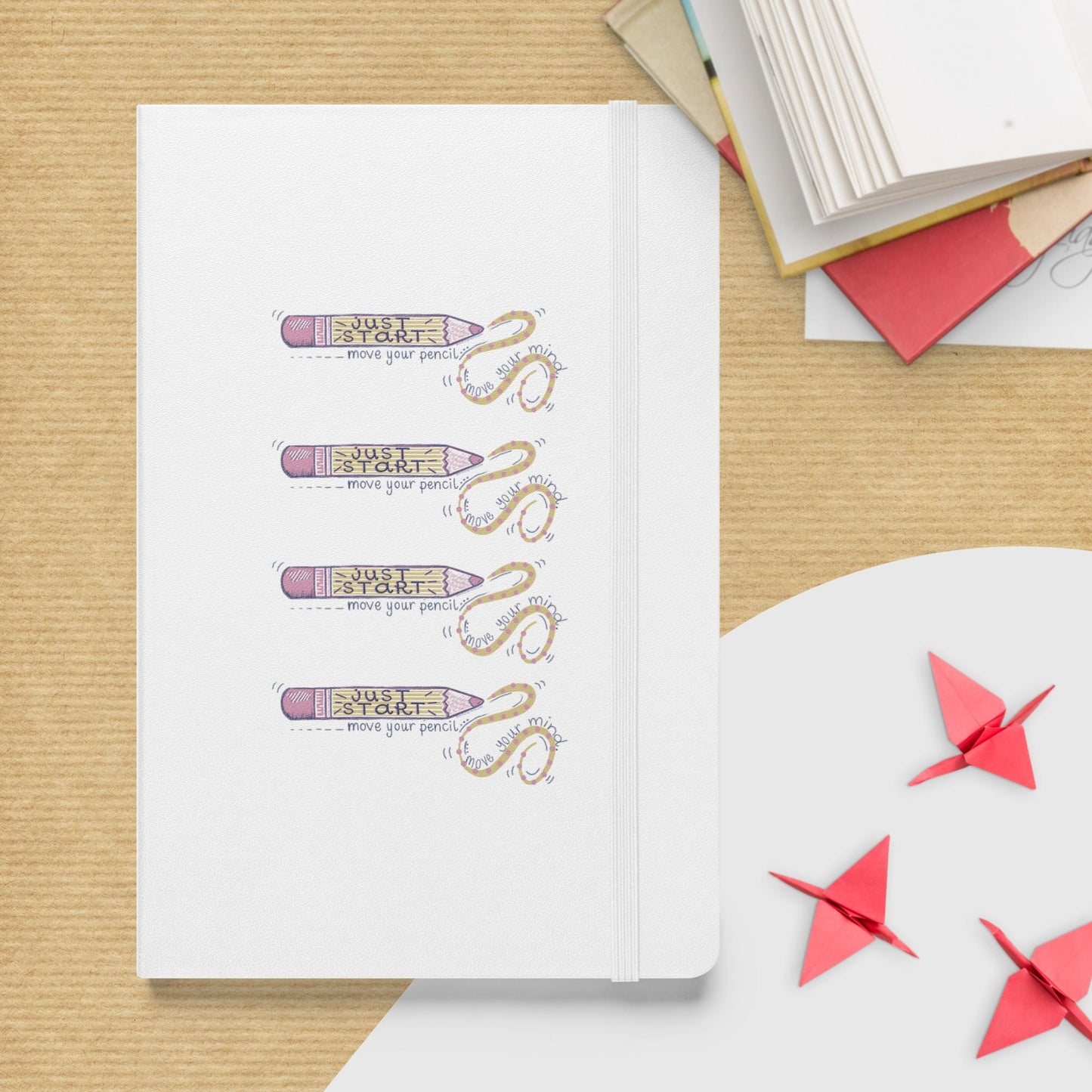 Just Start Hardcover bound Lined Journal with pocket