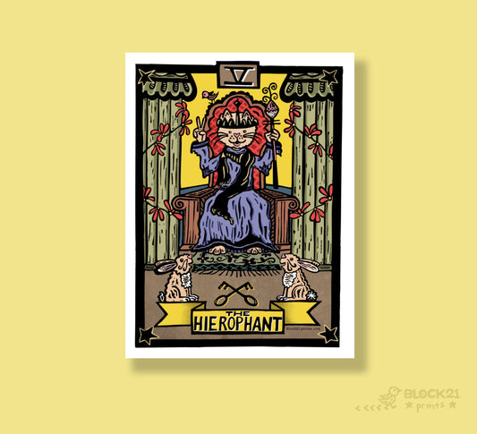 The Hierophant Tarot Card Die Cut Vinyl Sticker