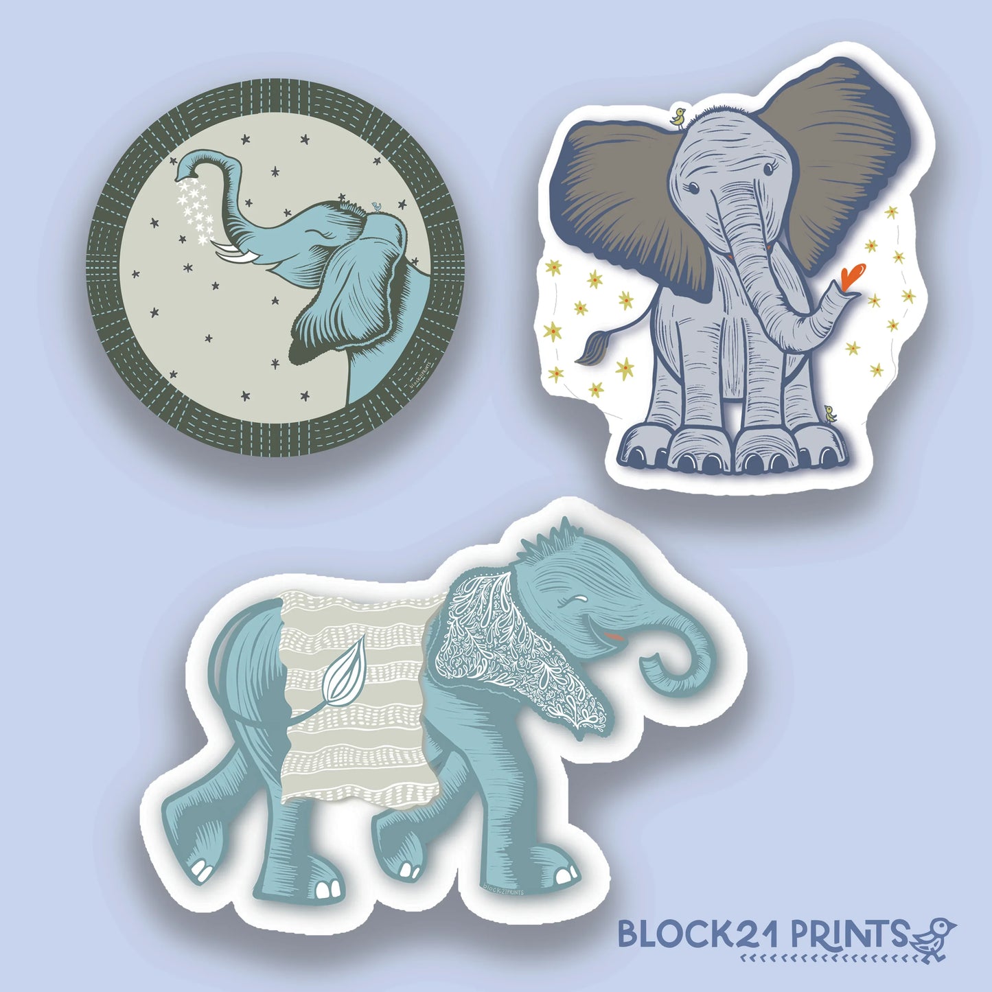 Elephant Sticker Set