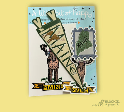 Maine Gift Bundle | Stickers + Postcard