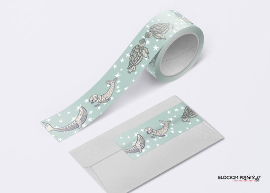Whale Turtle Seal Ocean 1 inch Washi Tape